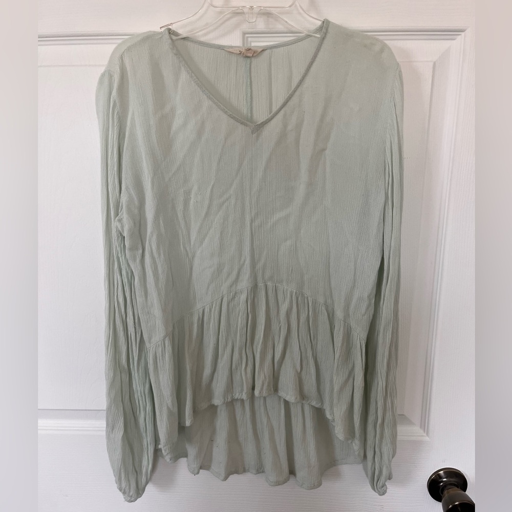 Light green sheer long sleeve
